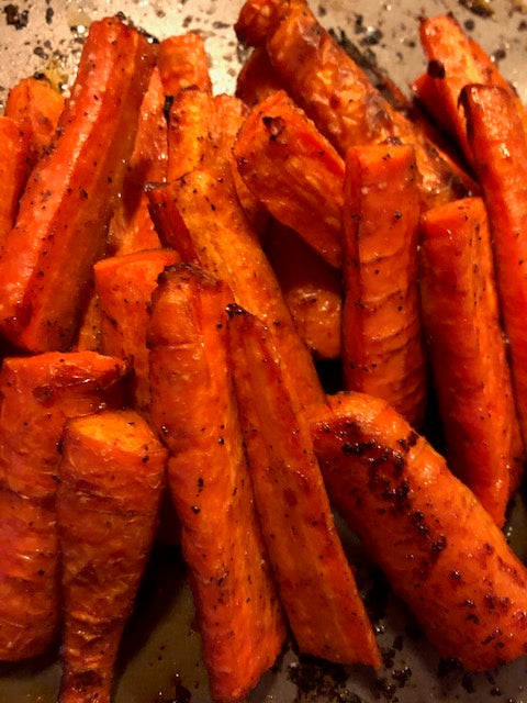 Roasted Carrots with Hummus